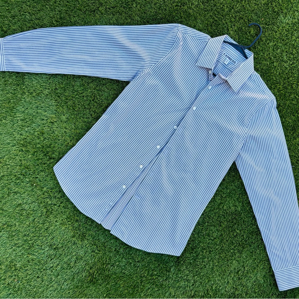 Men's Gray Striped Shirt